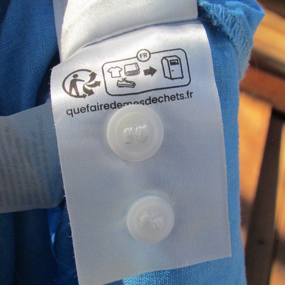 H&M Blue Button Down Oversized Linen Shirt - Picture 7 of 7